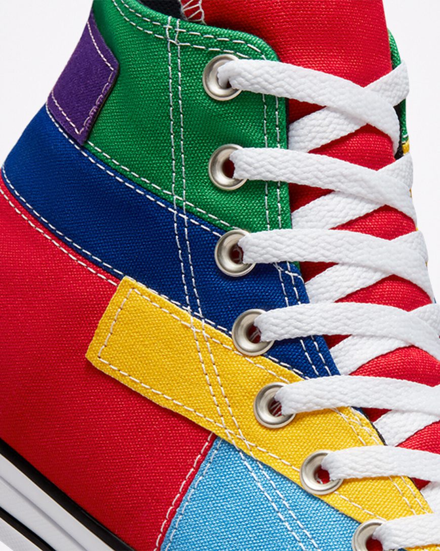 Tenisi Inalti Barbati Converse Chuck Taylor All Star Patchwork Rosii Albastri | RO EKIZC631